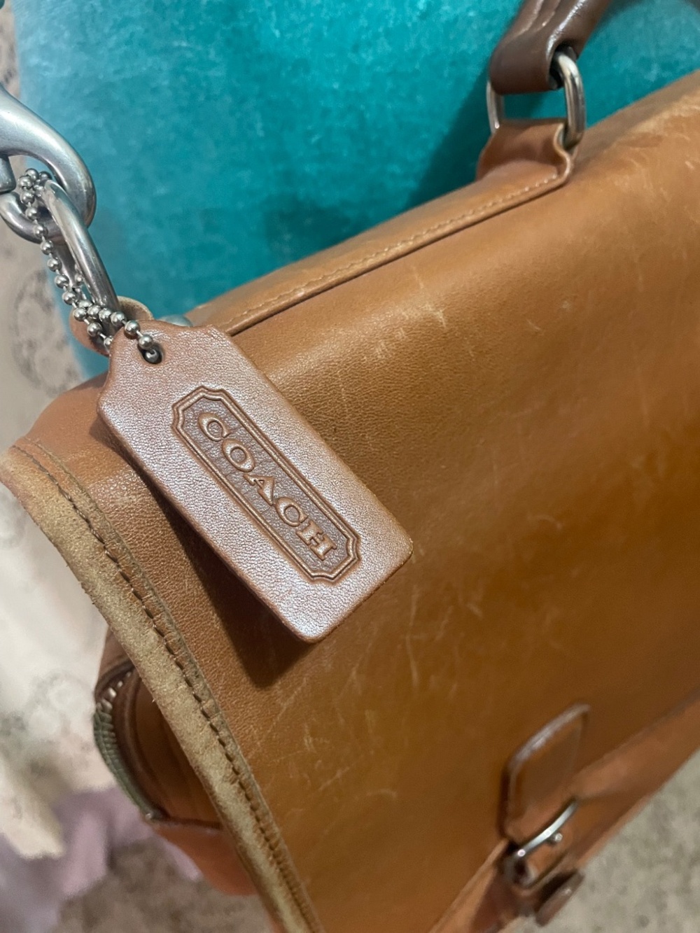 Coach: Vintage thompson Saddle distressed brown leather satchel - Picture 6 of 8